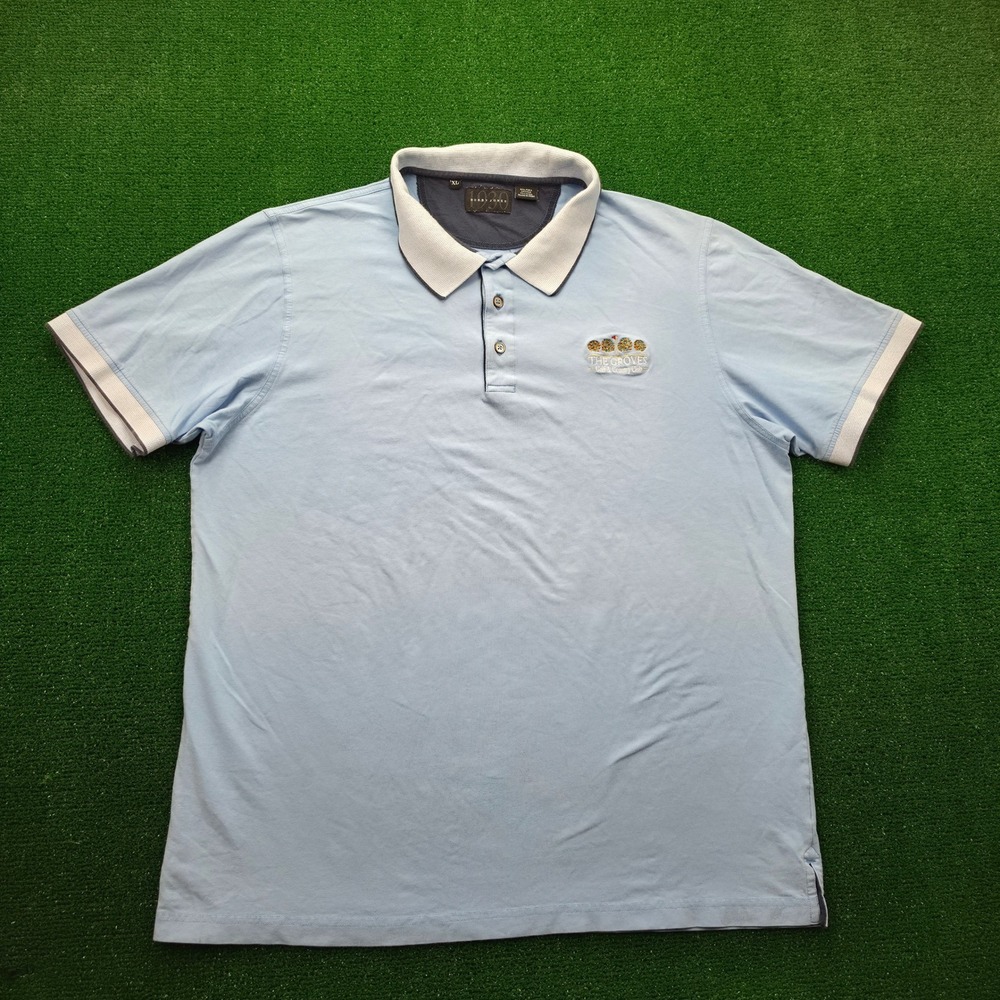 Bobby Jones Polo Shirt Mens XL Sky Blue The Groves Golf Country Club Pima Cotton
